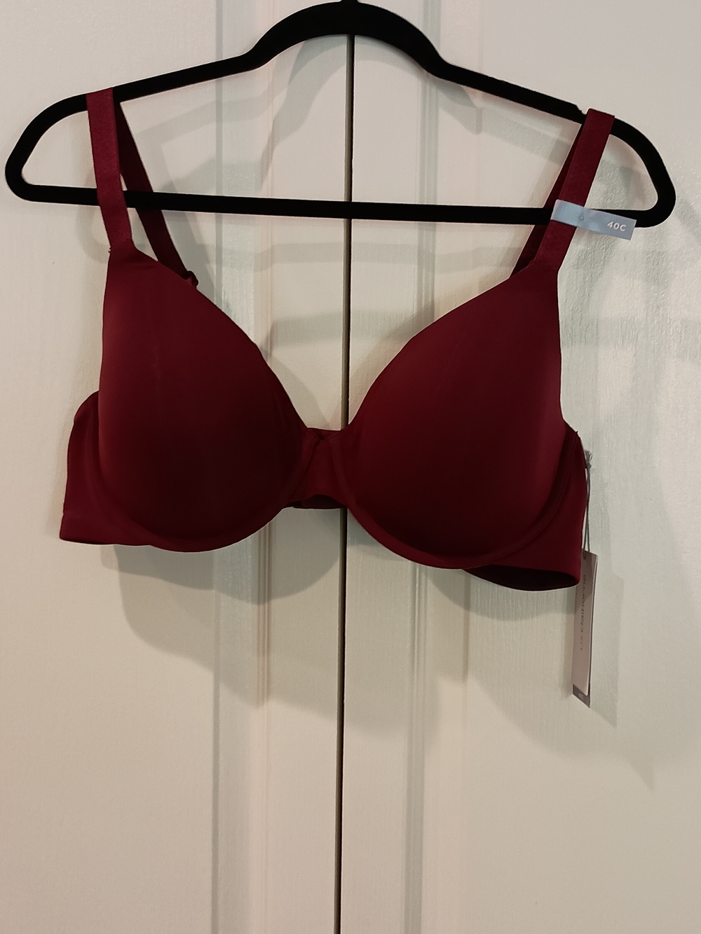 Liz Claiborne Burgundy Full Coverage Bra with Lightly Padded Cups